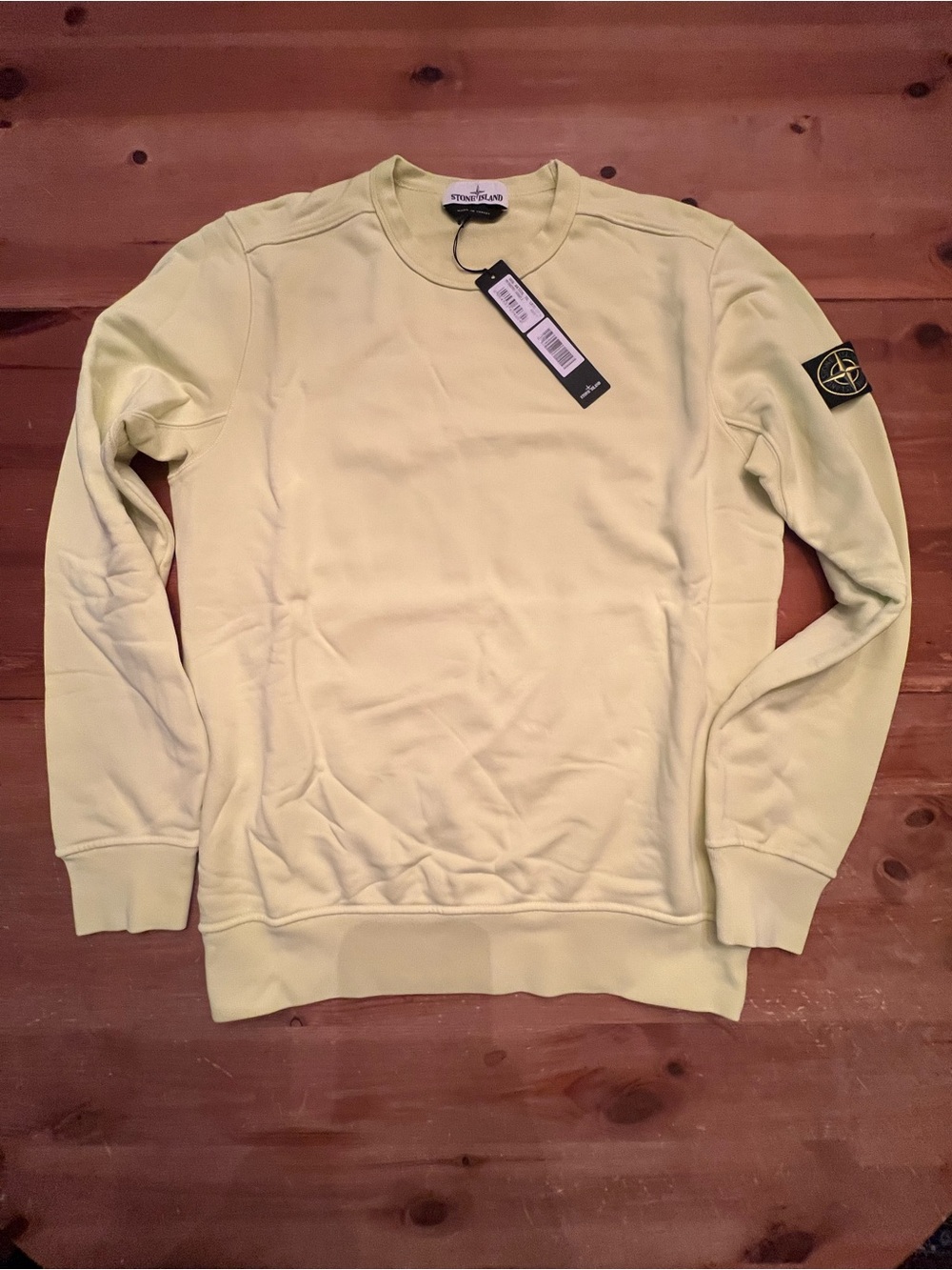 Men’s Stone Island Light Lime Green Crewneck Sweatshirt NWT size Large